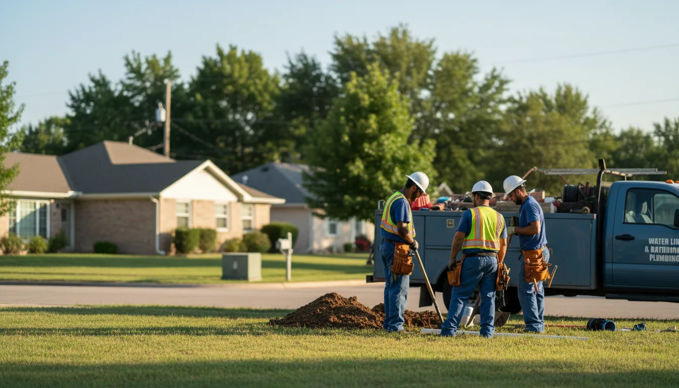 Residential water line and bathroom plumbing service in Riverside, PA